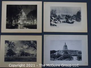 (4) NOS Christmas Cards of Mr. and Mrs. Thomas G. Cochran Featuring Vintage Black & White Photos of Washington DC.