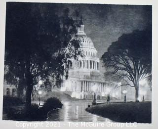 (4) NOS Christmas Cards of Mr. and Mrs. Thomas G. Cochran Featuring Vintage Black & White Photos of Washington DC.