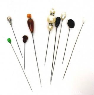 Nine (9) Vintage Hat Pins.  