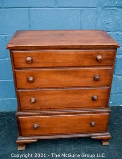 Hand Made Primitive Four (4) Drawer Chest of Drawers or Dresser.   Measures 33"H x 26"W x 15"D