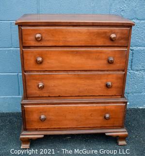 Hand Made Primitive Four (4) Drawer Chest of Drawers or Dresser.   Measures 33"H x 26"W x 15"D