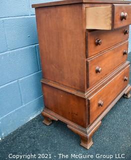 Hand Made Primitive Four (4) Drawer Chest of Drawers or Dresser.   Measures 33"H x 26"W x 15"D