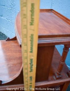 Vintage Two Tier Step Mahogany Side Table with Spindle Sides. 