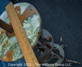 Victorian Converted Two-Tiered Marble & Brass Oil Floor Lamp Table or Stand