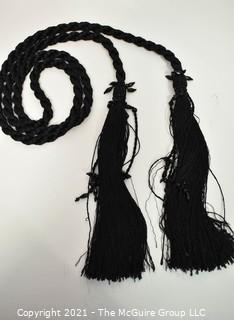 Long Black Silk Double Sided Tassel on Cord