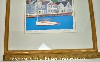 Framed Under Glass Signed and Numbered Print "Nantucket"  By Robert E. Kennedy.  Measures 16" x 19".