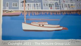 Framed Under Glass Signed and Numbered Print "Nantucket"  By Robert E. Kennedy.  Measures 16" x 19".