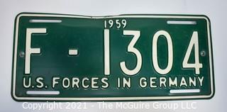 Vintage 1959 US Forces In Germany License Plate