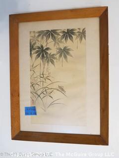 Framed botanical woodblock print (15 1/2 x 20 1/2")