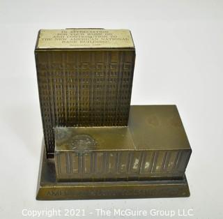 Vintage Promotional Metal Coin Bank from the American National Bank in Chattanooga Tennesse,  Made by Banthrico, Chicago.