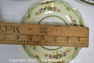 Group of Porcelain Items Including Wash Basin, Six Restaurantware plates and Four Fruit Bowls (One not shown). 