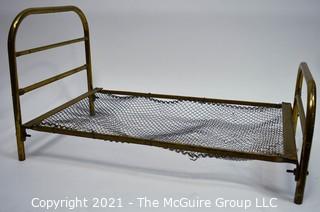 Vintage Brass Doll Bed 