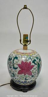 Asian Style Hand Painted Porcelain Table Lamp. 