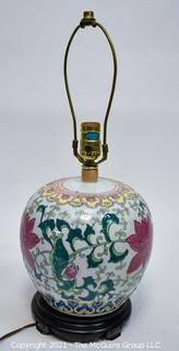 Asian Style Hand Painted Porcelain Table Lamp. 