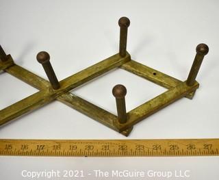 Vintage Brass Accordion Peg Wall Coat Rack