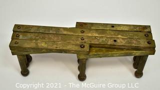 Vintage Brass Accordion Peg Wall Coat Rack