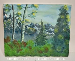  Oil on Canvas Unframed Landscape. Unsigned