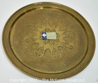 Large Brass Serving Tray.  Measures 23" in diameter. 