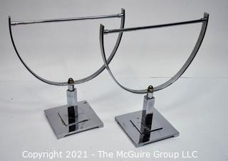 Pair of Chrome Art Deco Metal Stands