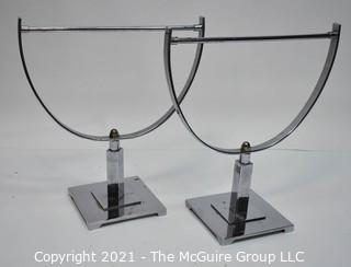 Pair of Chrome Art Deco Metal Stands