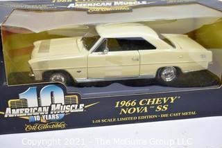 Ertl 1/18 scale diecast metal, car new in box: 1966 Chevy Nova SS 1966 American Muscle series