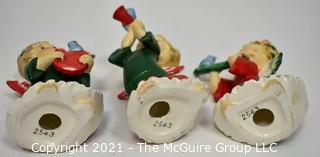 Three (3) Vintage Lefton Ceramic Christmas Angels 