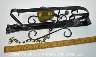 Wrought Iron Wall Mount With Brass Bell.