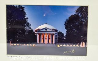 Framed under glass photo of comet Hale-Bopp (1977) signed by photographer. Over the dome at UVA