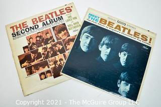 Music 33.3 LP Vinyl Records x 2 BEATLES first and second Capitol albums.