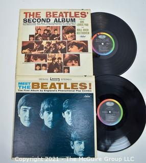 Music 33.3 LP Vinyl Records x 2 BEATLES first and second Capitol albums.