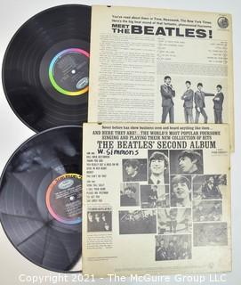 Music 33.3 LP Vinyl Records x 2 BEATLES first and second Capitol albums.