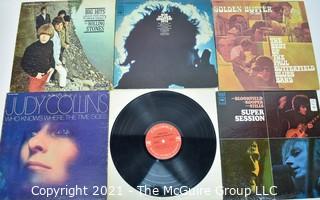 Music 33.3 LP Vinyl Records x 6 various artists incl: Dylan (2); Judy Collins; Rolling Stones and others