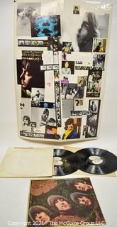 Music 33.3 LP Vinyl Records x 2 The Beatles - White Album w/ lyric poster only and Rubber Soul