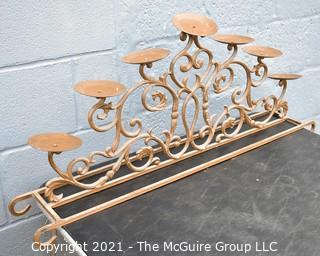 Heavy Wrought Iron Hearth Fireplace Candle Holder. 15" x 38".