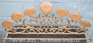 Heavy Wrought Iron Hearth Fireplace Candle Holder. 15" x 38".