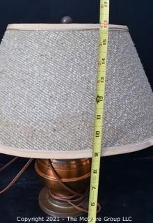 Copper Base Table Lamp with Shade.  