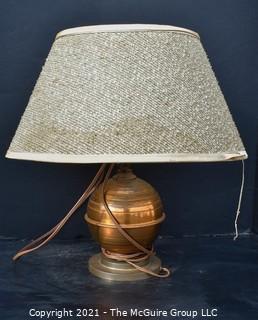 Copper Base Table Lamp with Shade.  