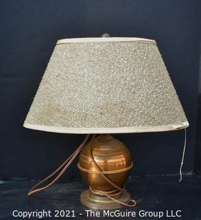 Copper Base Table Lamp with Shade.  