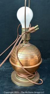 Copper Base Table Lamp with Shade.  