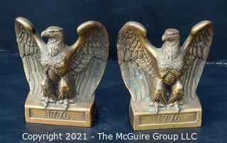 Pair of 1776 Brass Eagle Book Ends