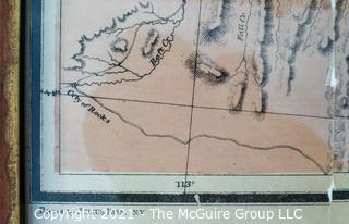 Framed Under Glass 1869 US War Department Map of the Yellowstone and Missouri Rivers and their tributaries. Hand colored with fold Lines.  Measures 31” x 47”. 