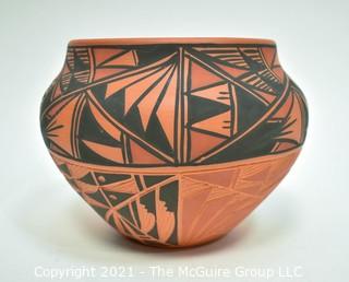 Santa Clara Red Ware Effigy Bowl with Matte Finish. 