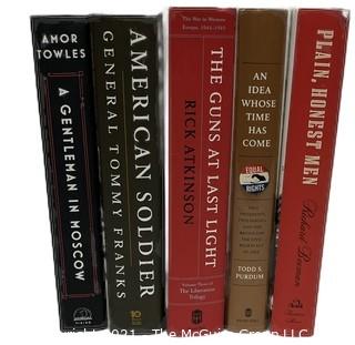 Five (5) Hardcover Books Signed by Authors, Most First Editions.