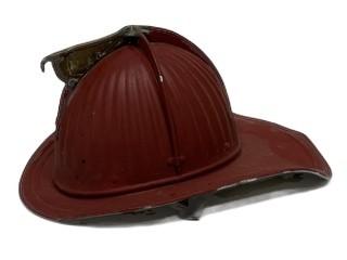 Vintage Cairns & Bros. Red Metal New Jersey Fire Fighter Helmet