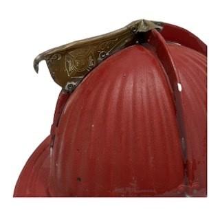 Vintage Cairns & Bros. Red Metal New Jersey Fire Fighter Helmet