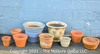 Collection of Terracotta and Ceramic Garden Pots. 
