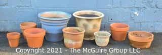 Collection of Terracotta and Ceramic Garden Pots. 
