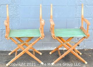 Pair of 1970's Folding Deck Chairs (missing canvas cloth backs)