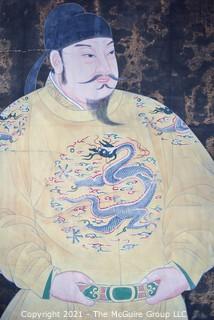 Chinese Emperor Scroll; image intact but background has been repaired in several places