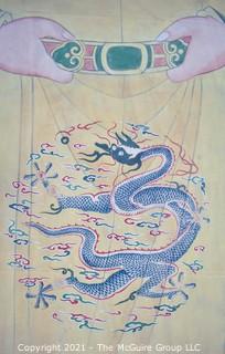 Chinese Emperor Scroll; image intact but background has been repaired in several places